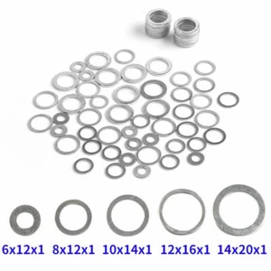 10pcs Oil Drain Plug Aluminum Washer M6-M26 Gasket Flat Assortment Part - Picture 1 of 6