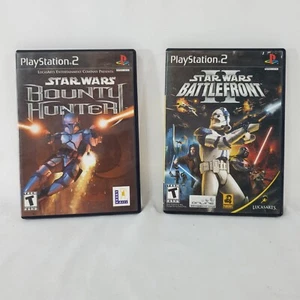 Lot Of 2 Star Wars PS2 Games Bounty Hunter Battlefront 2 - PS2 Black Label - Picture 1 of 13