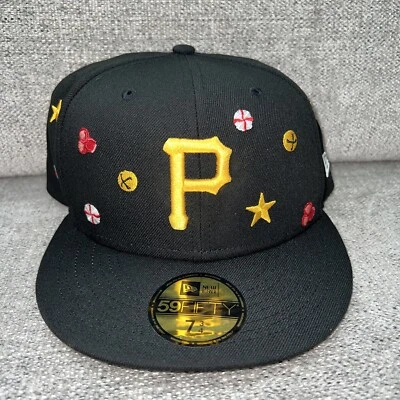 New Era 59FIFTY Pittsburgh Pirates Holly Black Fitted Hat 14500 Size 7 3/4 - Image 1 of 4