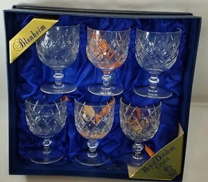 Royal Doulton  By Corbett Webb BLENHEIM 4" Cut Glass Crystal Wine Set Of 6 - Picture 1 of 2