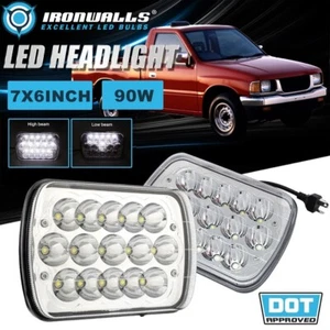 For Volkswagen Rabbit 1979-1984 Pair 7x6" INCH Chrome LED Headlights Hi-Lo Beam - Picture 1 of 12