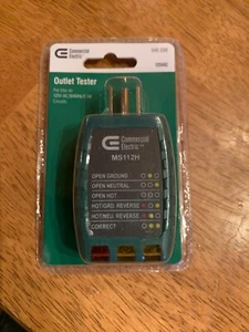NEW Commercial Electric Tools Outlet Tester, Green Detects common wiring probleM - Picture 1 of 1