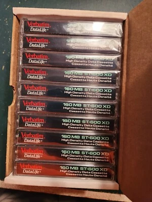 LOTE DE 10 ST600XD 160MB NOS SELLADOS Cassette de Datos de Alta Densidad Verbatim Datalife Foto 1 de 4