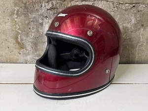 Vintage 1980's GRANT DOT Full Face Motorcycle Helmet Red Size L/XL Moto Used - Picture 1 of 9