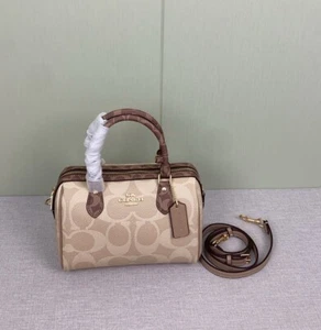 COACH Rowan Satchel Bag Blocked Signature Canvas CY679 Sand/Tan Outlet NEU - Bild 1 von 11