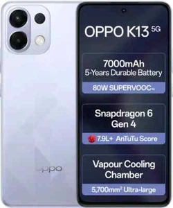 OPPO K13 5G with 7000mAh Battery-Factory Unlocked-Dual SIM-8GB RAM-256GB ROM-ICY - Picture 1 of 13