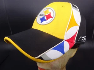 Pittsburgh Steelers NFL Hat Yellow Black Fitted S/M Trucker Baseball Cap Reebok - Picture 1 of 8