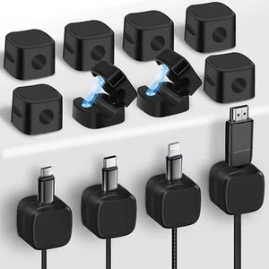 12 Stück Kabelhalter Kabelclips, Verstellbare Kabel Organizer Magnetische Kabelm - Bild 1 von 5