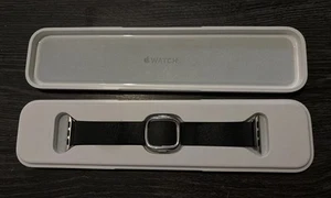 Apple Watch Armband Modern Buckle Black Leather Leder 316 L MJY92ZM 38 mm - Bild 1 von 4