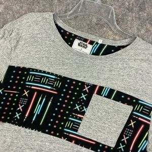 Star Wars Women’s X On The BYAS T Shirt Gray Light Saber Size Large Cotton 820 - Picture 1 of 8