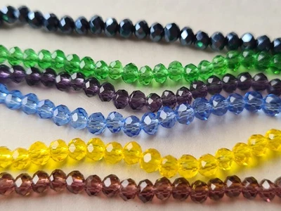 150 Glasperlen Glasschliffperlen Kristallperle Facettperlen transparent 4mm 2532 - Bild 1 von 3