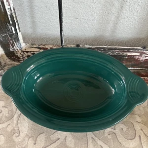 FIESTA Individual Evergreen Casserole Oval Au Gratin Baking Dishes 9" - Picture 1 of 5
