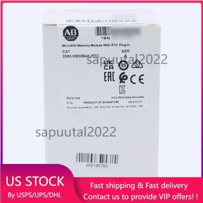 New Allen Bradley 2080-MEMBAK-RTC In Stock Memory Plug In Module 2080MEMBAKRTC - Image 1 of 2
