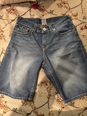 Tabla de surf True Religion corta denim con logotipo azul para hombre talla 32 RARA Foto 1 de 4