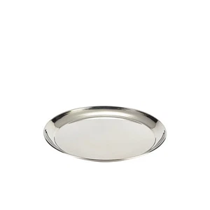 Tray Silver Stainless Steel 14" Round Home Hotel Serving Tray 350mm - Picture 1 of 1