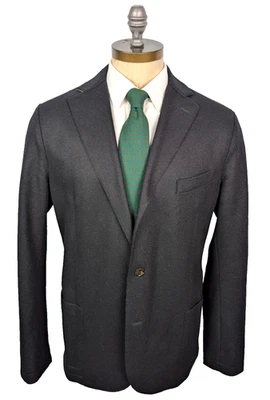 ELEVENTY Wool Blend Flannel Unstructed Black 58R IT 46R US Dual Vent Italy - Image 1 of 4