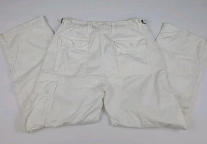 Vintage Polo Ralph Lauren White Herringbone Cargo Pants NWT 34x30 RL Rare Army - Picture 1 of 8