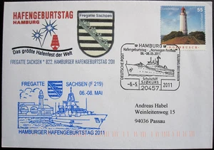 Bund BRD Brief SST Hamburg Hafengeburtstag Fregatte Sachsen Schulschiff EB - Picture 1 of 1