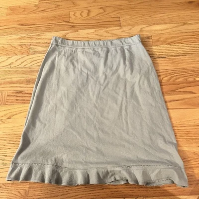 FRESH PRODUC USA Mujer Verde Slubbed Algodón Tejido Pull On Falda Elástica Mediana Foto 1 de 4