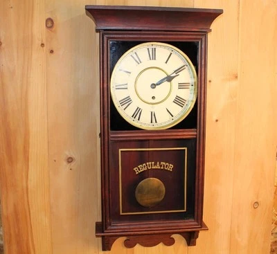 Impressive Antique Gilbert Store Regulator Clock ~ Serviced & Running ~ Pre WWl - Image 1 of 4
