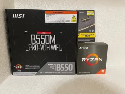 AMD Ryzen 5 5600X + MSI B550M WIFI + Corsair Vengeance LPX 16GB (2x8) DRR4 Foto 1 de 4