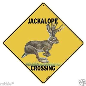 Letrero de cruce de metal Jackalope 16 1/2" x 16 1/2" (colgante) forma de diamante EE. UU. #127 - Imagen 1 de 1