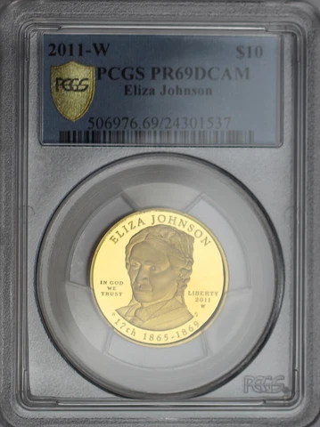 2011-W $10 Letitia Tyler First Spouse .9999 Fine Gold Coin PCGS PR69DCAM Cover