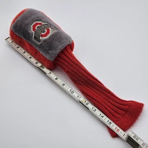 Ohio State University GOLF Club Driver Wood Iron Headcover Red/Grey Embroidered - Picture 1 of 5