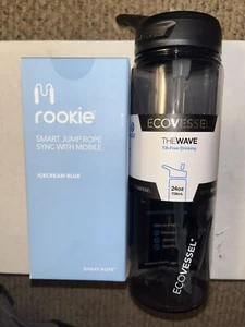 rookie Smart Jump Rope & 24oz Eco-Vessel Water Bottle Work Out Gift Pack - Picture 1 of 3
