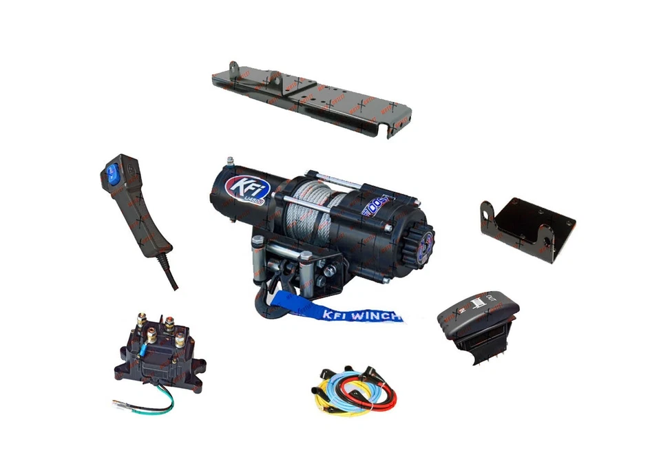 Polaris 700 Ranger Winch and Mount Plate Kit 2005-2009 4500 lbs KFI Full Size Foto 1 de 4