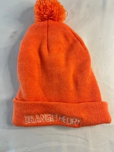 Orange Theory Knitted Beanie Hat Puff OrangeTheory Fitness Orange - Picture 1 of 3