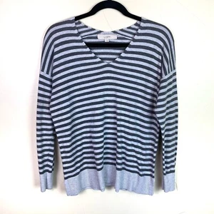 Suéter suéter Ann Taylor LOFT para mujer talla S gris a rayas - Imagen 1 de 4
