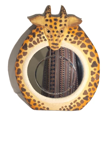 Round Giraffe Border Wall Mirror Cover