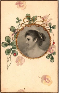 AK Portrait junge Frau großer Hut Europa vor 1914 gestempelt 1911 - Bild 1 von 3