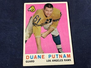 L4-88 FOOTBALL CARD - DUANE PUTNAM LOS ANGELES RAMS - 1959 TOPPS - CARD #67