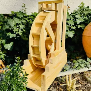 DARLUX Garten-Deko Holz Wasserrad XL,Wasserspiel, Wassermühle, Kaskade, H 59 cm - Bild 1 von 9