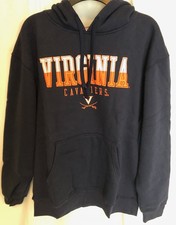 * Mens Pullover Hooded Fleece Navy Virgina Cavaliers Large