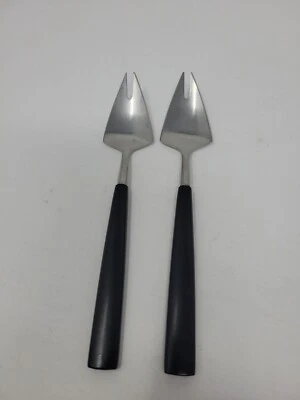 Gense 18-8 不锈钢焦点豪华黑色 2 支叉 MCM 中世纪现代 — 第 1/4 张图片