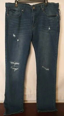 Article Of Society Women's Reeds Bay Blue Distressed Skinny Jeans 38x32 - Image 1 of 4