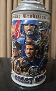Budweiser 1999 3D Coast Guard Military 5th in series 01845 CS417 Lidded Stein - Picture 1 of 7