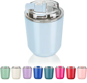 Insulated Tumblers with Lid, 10 Oz Travel Coffee Mug Stainless Steel Vacuum Cup, - Picture 1 of 7