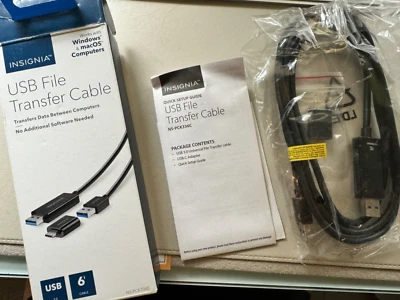 Insignia- 6' USB 3.0 File Transfer Cable for MacOS / Windows- Black—Unused - Image 1 of 4