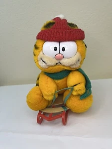 Vintage Dakin Garfield Takes The Mountain Stofftier Plüsch Schlitten Schlitten Winter Katze - Bild 1 von 7