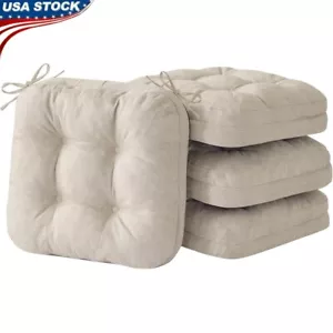 4 Pack Memory Foam Chair Cushions Non Slip Dining Seat Pads Tufted Support New - Picture 1 of 7