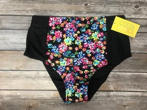 NEW Women's Costa Del Sol Plus Size 0X 14/16 High Waist Bikini Bottoms floral - Picture 1 of 8