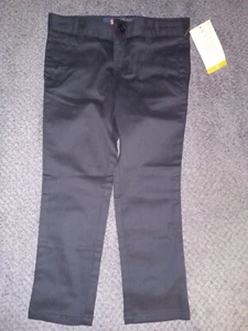 French Toast Boys Adjustable Waist Straight Fit Uniform Pants, Black, Size 5 - Picture 1 of 5