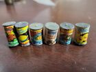 6 Vintage Miniature Canned Goods Food Dollhouse Toys ~ 1/2" Monarch MORE