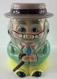 Vintage Old Man Grandpa Cookie Jar Green Shirt Yellow Pants - Picture 1 of 10