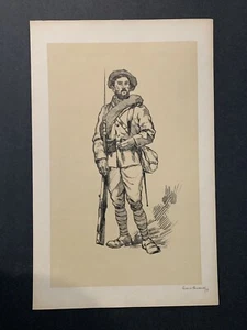 "Litografía francesa Les Poilus Alpine Hunter primera guerra mundial Leven & Lemonier 19,5 x 12,75""" - Imagen 1 de 4