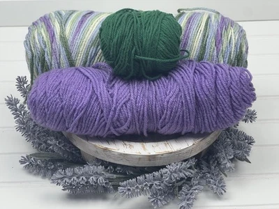 Yarn Grab Bag Mixture Tagless 8.90 OZ Variety Green Purple Multi Color - Image 1 of 4
